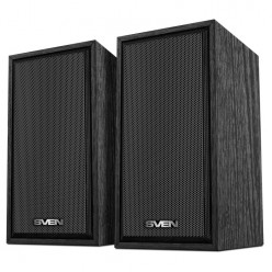 SVEN SPS-509 Black, 2.0 / 2x3W RMS, USB or 5V DC power supply, volume control, wooden, 1.57-, Black